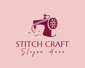 Pink Sewing Machine logo design