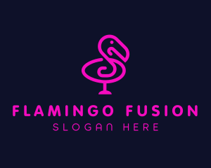 Neon Flamingo Character logo
