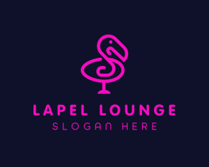 Neon Flamingo Character logo design