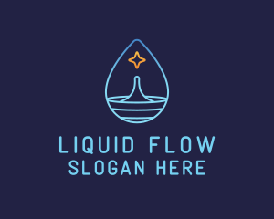 Water Droplet Star logo design