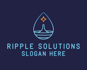 Water Droplet Star logo design