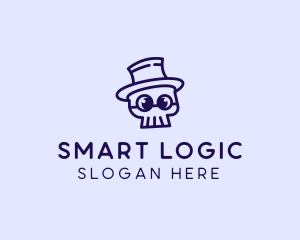 Smart Skull Doodle  logo design