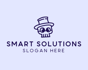 Smart Skull Doodle  logo design