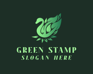 Green Swan Leaf logo design