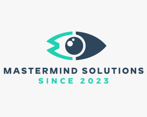 Eye Surveillance Letter M logo design