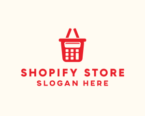 Calculator Shopping Basket logo design