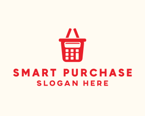 Calculator Shopping Basket logo design