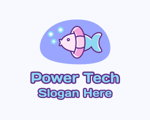 Pastel Swimming Fish  Logo