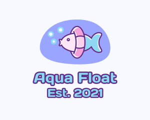 Pastel Swimming Fish  logo design