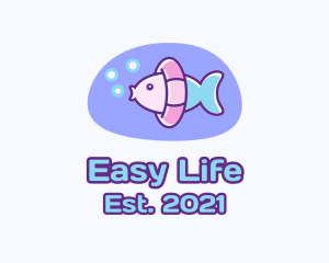 Pastel Swimming Fish  logo design