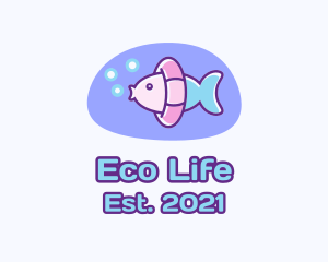 Pastel Swimming Fish  logo design