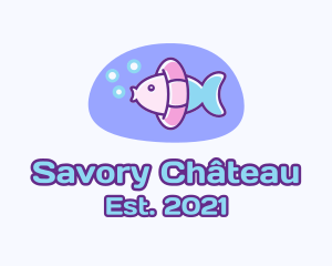 Pastel Swimming Fish  logo design