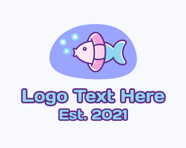 Pastel Swimming Fish  logo