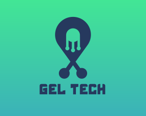 Tech Pin Location logo design