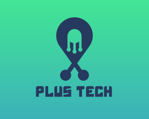 Tech Pin Location logo design