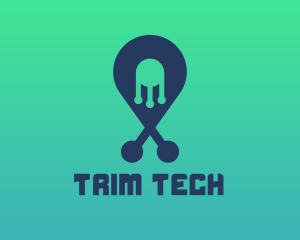 Tech Pin Location logo design