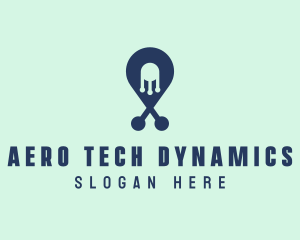 Tech Pin Location logo design