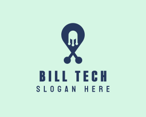 Tech Pin Location logo design