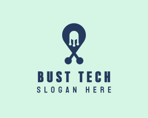 Tech Pin Location logo design