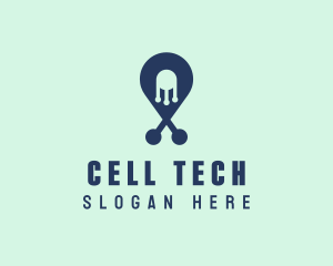 Tech Pin Location logo design