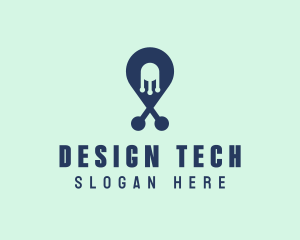 Tech Pin Location logo design