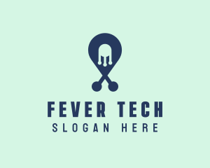 Tech Pin Location logo design