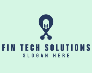 Tech Pin Location logo design