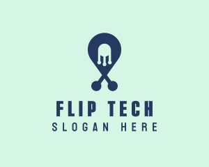 Tech Pin Location logo design