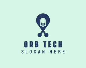 Tech Pin Location logo design