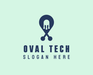 Tech Pin Location logo design