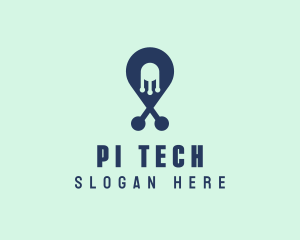 Tech Pin Location logo design