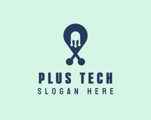 Tech Pin Location logo design