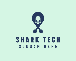 Tech Pin Location logo design