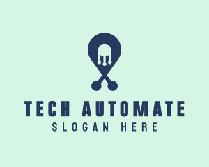 Tech Pin Location logo design