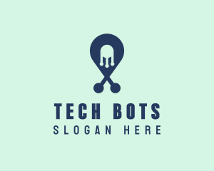 Tech Pin Location logo design