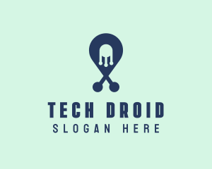 Tech Pin Location logo design