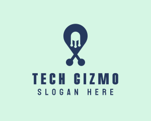 Tech Pin Location logo design