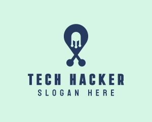 Tech Pin Location logo design