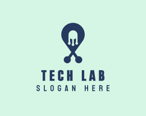 Tech Pin Location logo design