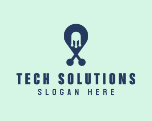 Tech Pin Location logo design