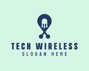 Tech Pin Location logo design