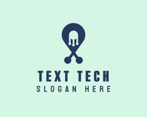 Tech Pin Location logo design