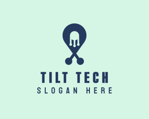 Tech Pin Location logo design