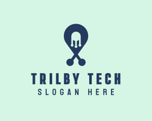 Tech Pin Location logo design