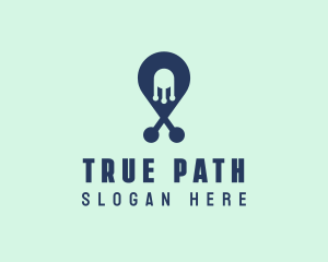 Tech Pin Location logo design