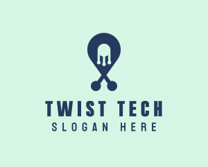 Tech Pin Location logo design