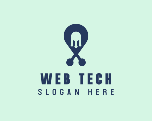 Tech Pin Location logo design