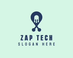 Tech Pin Location logo design