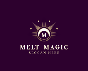 Sun Moon Crescent Mystical logo design