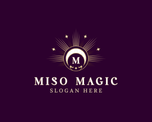 Sun Moon Crescent Mystical logo design